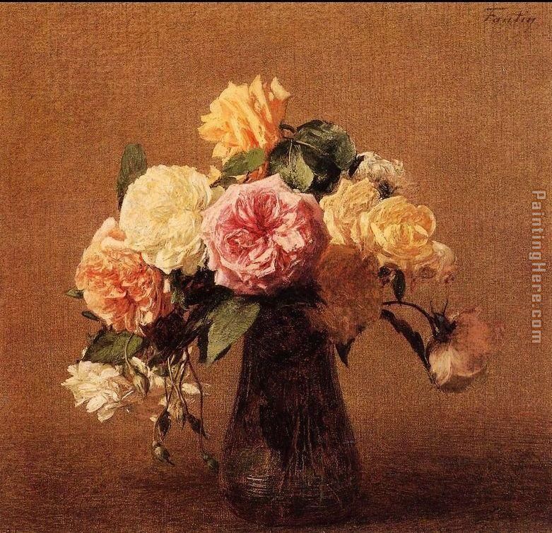 Roses X painting - Henri Fantin-Latour Roses X art painting
